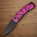 Piranha Knives  Auto X Tactical Folding Knife 3.25" 154CM Steel Blade Black/Pink Aluminum Handle