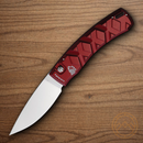 Piranha Knives Auto X Folding Knife 3.25" 154CM Steel Blade Red Aluminum Handle
