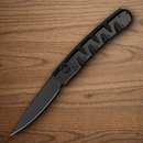 Piranha Knives Auto Virus Tactical Folding Knife 3.25" CPM S30V Steel Blade Black Aluminum Handle.