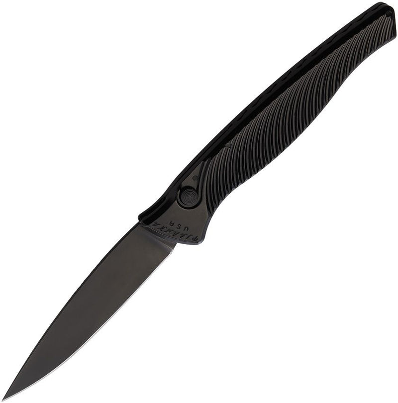 Piranha Knives DNA Tactical Folding Automatic Knife 3.25" Black DLC Coated CPM S30V Steel Blade Sculpted Aluminum Handle 16BKT -Piranha Knives - Survivor Hand Precision Knives & Outdoor Gear Store