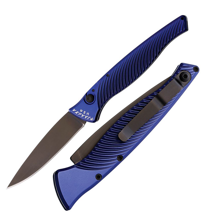 Piranha Knives DNA Tactical Folding Automatic Knife 3.25" CPM S30V Steel Blade Blue Aluminum Handle 16BT -Piranha Knives - Survivor Hand Precision Knives & Outdoor Gear Store