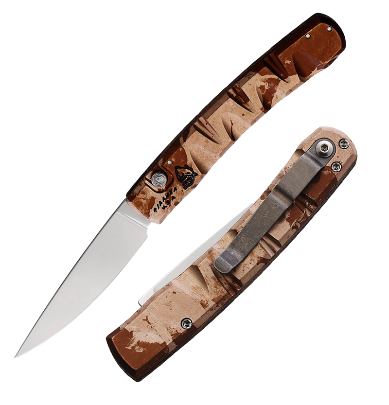 Piranha Knives Virus Folding Automatic Knife 3.25" CPM S30V Steel Blade Camo Sculpted Aluminum Handle 15C -Piranha Knives - Survivor Hand Precision Knives & Outdoor Gear Store