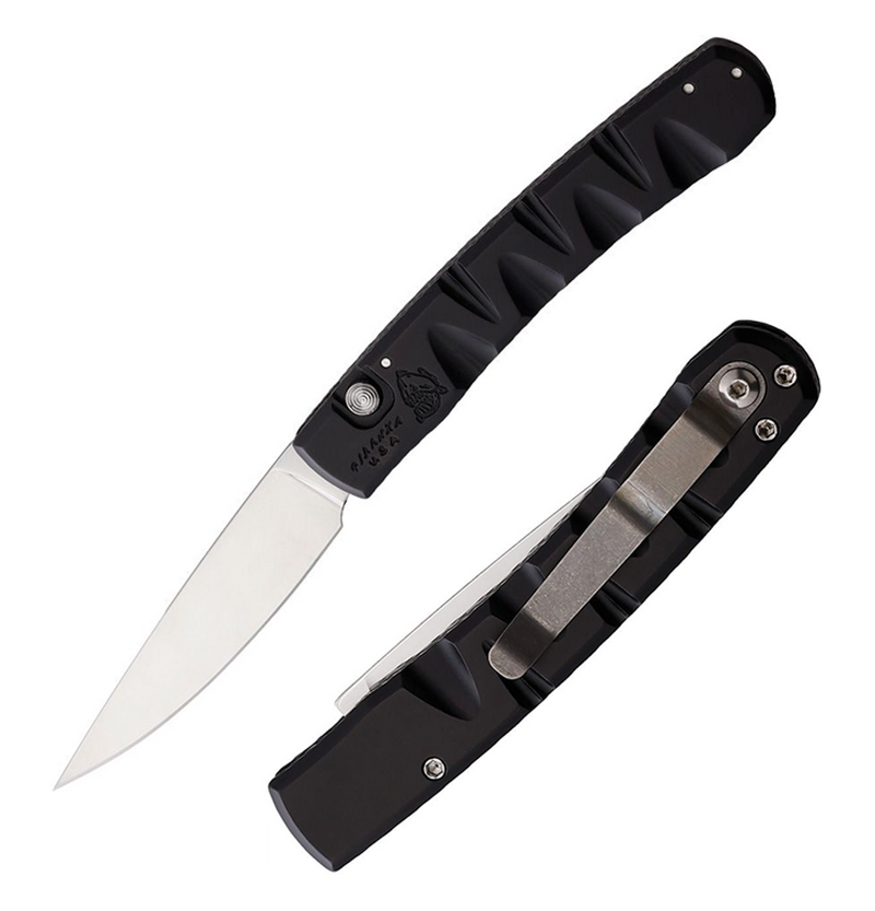 Piranha Knives Virus Folding Automatic Knife 3.25" CPM S30V Steel Blade Black Sculpted Aluminum Handle 15BK -Piranha Knives - Survivor Hand Precision Knives & Outdoor Gear Store