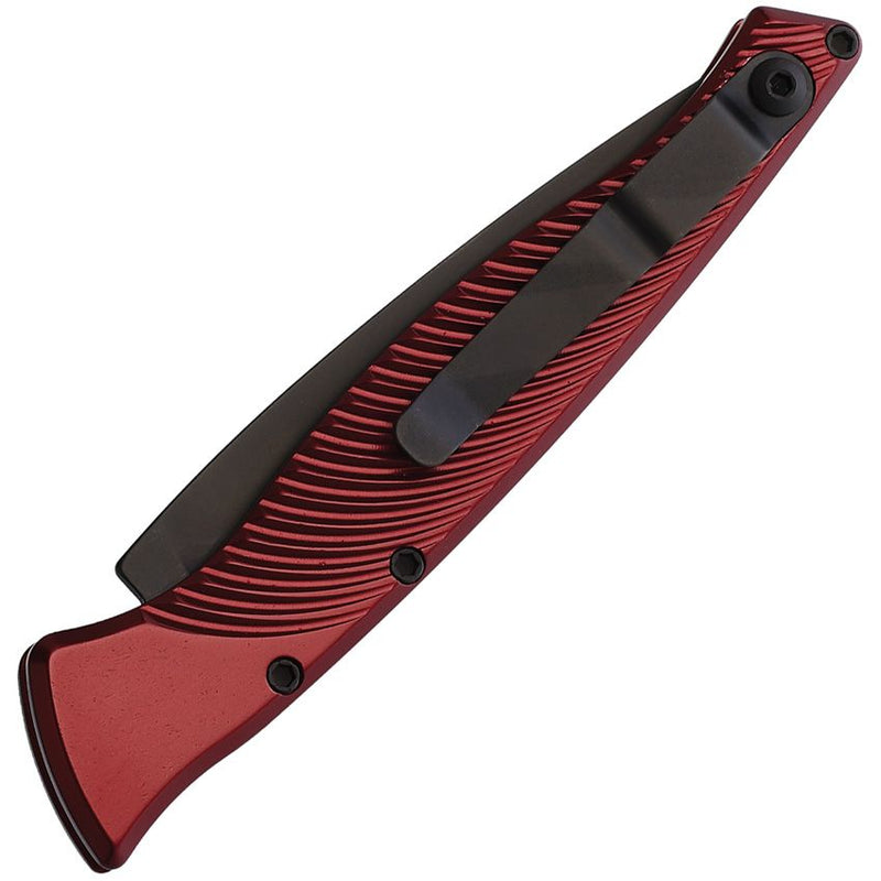 Piranha Knives DNA Tactical Folding Automatic Knife 3.25" CPM S30V Steel Blade Red Aluminum Handle 16RT -Piranha Knives - Survivor Hand Precision Knives & Outdoor Gear Store