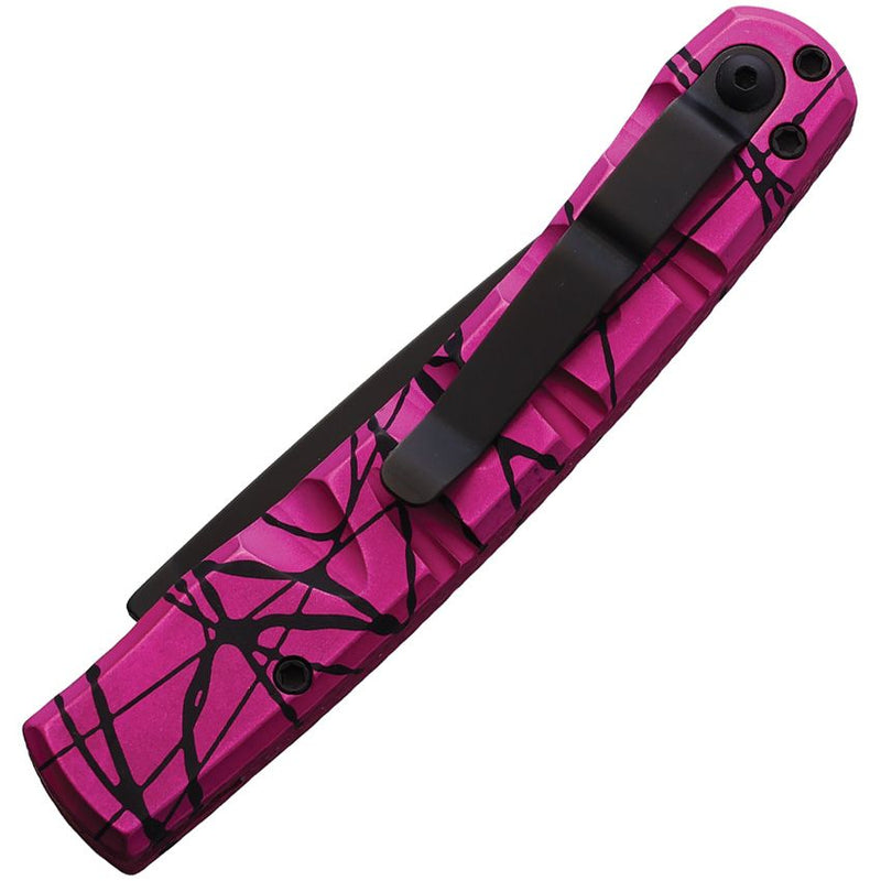 Piranha Knives Virus Tactical Folding Automatic Knife 3.25" Black DLC Coated CPM S30V Steel Blade Pink Camo Aluminum Handle 15PKT -Piranha Knives - Survivor Hand Precision Knives & Outdoor Gear Store