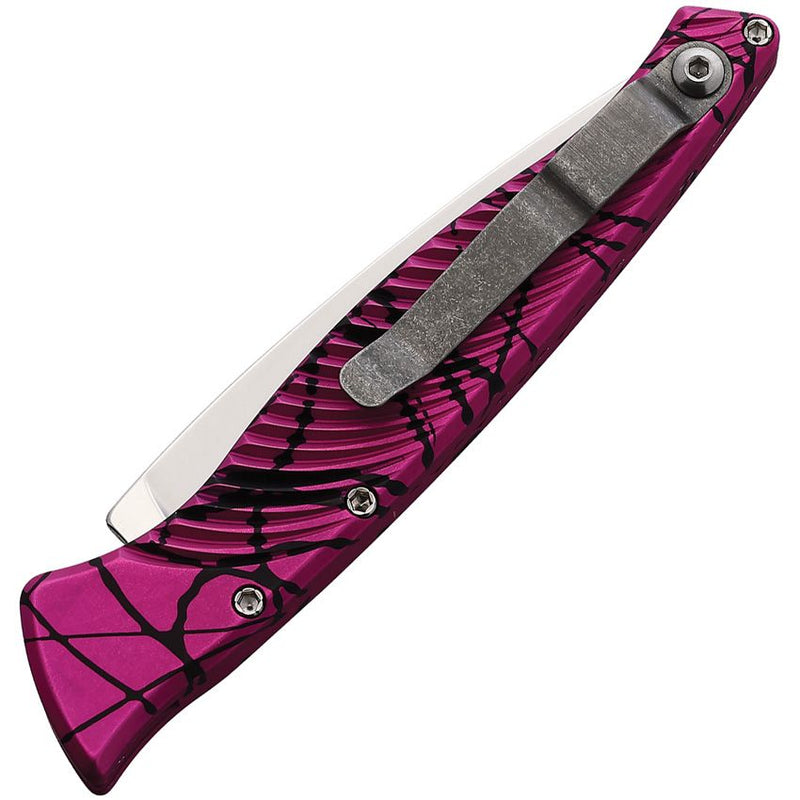 Piranha Knives DNA Folding Automatic Knife 3.25" CPM S30V Steel Blade Black And Pink Sculpted Aluminum Handle 16PK -Piranha Knives - Survivor Hand Precision Knives & Outdoor Gear Store