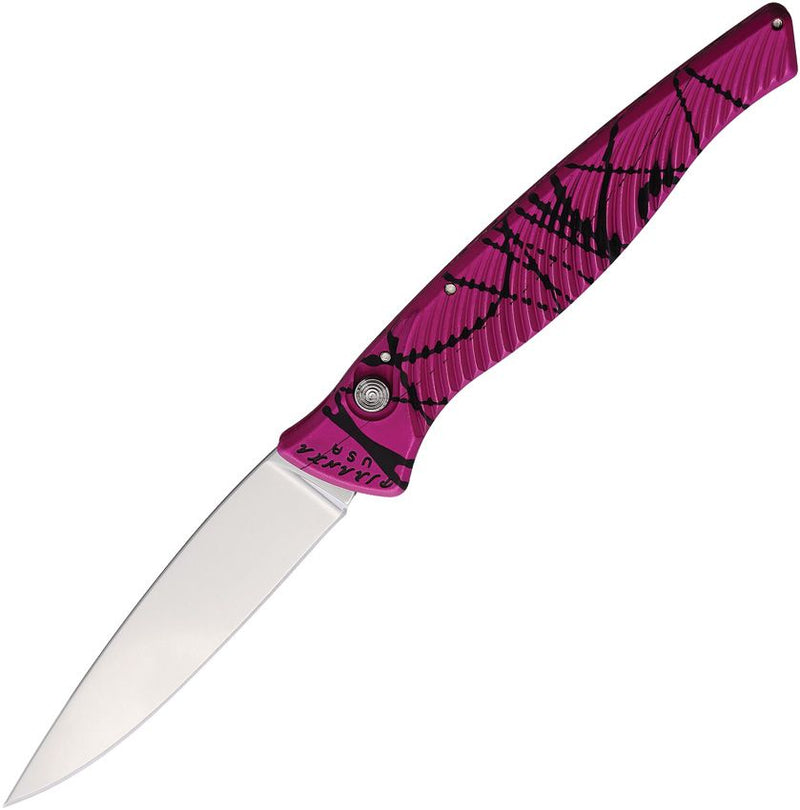 Piranha Knives DNA Folding Automatic Knife 3.25" CPM S30V Steel Blade Black And Pink Sculpted Aluminum Handle 16PK -Piranha Knives - Survivor Hand Precision Knives & Outdoor Gear Store