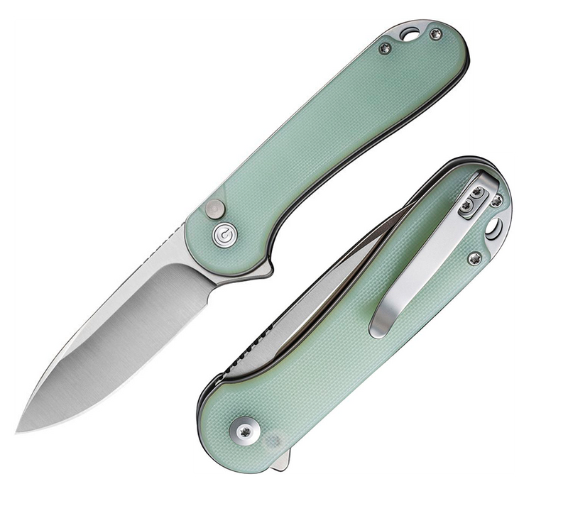 Civivi Elementum II Button Lock Folding Knife 3" Nitro V Steel Drop Point Blade Jade G10 Handle 18062P2 -Civivi - Survivor Hand Precision Knives & Outdoor Gear Store