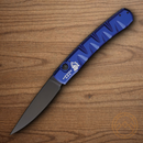 Piranha Knives Auto Virus Tactical Folding Knife 3.25" CPM S30V Steel Blade Blue Aluminum Handle.