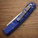 Piranha Knives Auto Virus Folding Knife 3.25" CPM S30V Steel Blade Blue Aluminum Handle.