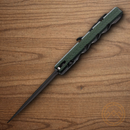 Piranha Knives Auto Folding Knife 3.25" 154CM Steel Blade Green Aluminum Handle