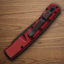 Piranha Knives Auto Virus Tactical Folding Knife 3.25" 154CM Steel Blade Red Aluminum Handle