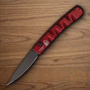 Piranha Knives Auto Virus Tactical Folding Knife 3.25" 154CM Steel Blade Red Aluminum Handle