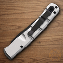 Piranha Knives Auto Virus Tactical Folding Knife 3.25" CPM S30V Steel Blade Silver Aluminum Handle.