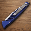 Piranha Knives Auto DNA Folding Knife 3.25" CPM S30V Steel Blade Blue Aluminum Handle