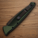 Piranha Knives Auto DNA Tactical Folding Knife 3.25" CPM S30V Steel Blade OD Green Aluminum Handle