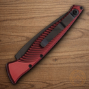 Piranha Knives Auto DNA Tactical Folding Knife 3.25" CPM S30V Steel Blade Red Aluminum Handle.