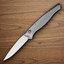 Piranha Knives Auto DNA Folding Knife 3.25" CPM S30V Steel Blade Silver Aluminum Handle.