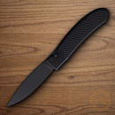 Piranha Knives Auto Toxin Folding Knife 3.75" 154CM Steel Blade Black Aluminum Handle.
