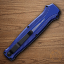 Piranha Knives Auto Rated-R Tactical Folding Knife 3.5" 154CM Steel Blade Blue Aluminum Handle