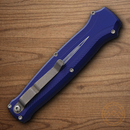 Piranha Knives  Auto Rated-R Folding Knife 3.5" 154CM Steel Blade Blue Aluminum Handle
