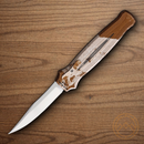 Piranha Knives Auto Rated-R Folding Knife 3.5" 154CM Steel Blade Camo Aluminum Handle