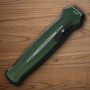 Piranha Knives Auto Rated-R Folding Knife 3.5" 154CM Steel Blade Green Aluminum Handle.