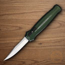 Piranha Knives Auto Rated-R Folding Knife 3.5" 154CM Steel Blade Green Aluminum Handle.