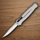 Piranha KnivesAuto Rated-R Folding Knife 3.5" 154CM Steel Blade Silver Aluminum Handle