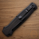 Piranha Knives Auto Rated-R Folding Knife 3.5" 154CM Steel Blade Black Aluminum Handle