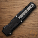 Piranha Knives Auto Rated-R Folding Knife 3.5" 154CM Steel Blade Black Aluminum Handle