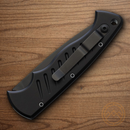 Piranha Knives Auto Folding Knife 3.25" 154CM Steel Blade Black Aluminum Handle.