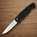 Piranha Knives Auto Folding Knife 3.25" 154CM Steel Blade Black Aluminum Handle.