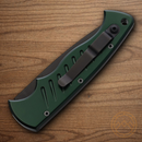 Piranha Knives Auto Tactical Folding Knife 3.25" 154CM Steel Blade Green Aluminum Handle