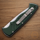 Piranha Knives Auto Folding Knife 3.25" 154CM Steel Blade Green Aluminum Handle