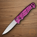 Piranha Knives Auto Folding Knife 3.25" 154CM Steel Blade Pink Camo Aluminum Handle.