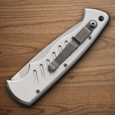 Piranha Knives Auto Folding Knife 3.25" 154CM Steel Blade Silver Aluminum Handle.