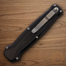 Piranha Knives Auto Rated-X Folding Knife 3.5" 154CM Steel Blade Black Aluminum Handle.
