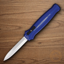 Piranha Knives Auto Rated-X Folding Knife 3.5" 154CM Steel Blade Blue Aluminum Handle.