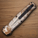 Piranha Knives Auto Rated-X Tactical Folding Knife 3.5" 154CM Steel Blade Camo Aluminum Handle.