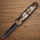 Piranha Knives Auto Rated-X Tactical Folding Knife 3.5" 154CM Steel Blade Camo Aluminum Handle.