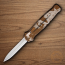Piranha Knives Auto Rated-X Folding Knife 3.5" 154CM Steel Blade Camo Aluminum Handle.