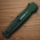 Piranha Knives Auto Rated-X Tactical Folding Knife 3.5" 154CM Steel Blade Green Aluminum Handle