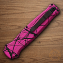 Piranha Knives Auto Rated-X Tactical Folding Knife 3.5" 154CM Steel Blade Pink Aluminum Handle