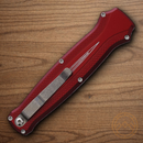 Piranha Knives Auto Rated-X Folding Knife 3.5" 154CM Steel Blade Red Aluminum Handle