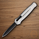 Piranha Knives Auto Rated-X Tactical Folding Knife 3.5" 154CM Steel Blade Silver Aluminum Handle