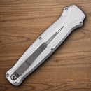 Piranha Knives Auto Rated-X Folding Knife 3.5" 154CM Steel Blade Silver Aluminum Handle