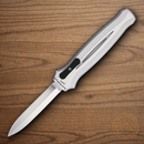 Piranha Knives Auto Rated-X Folding Knife 3.5" 154CM Steel Blade Silver Aluminum Handle