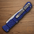 Piranha Knives Auto 21 Folding Knife 3.5" CPM S30V Steel Blade Blue Aluminum Handle