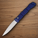 Piranha Knives Auto 21 Folding Knife 3.5" CPM S30V Steel Blade Blue Aluminum Handle
